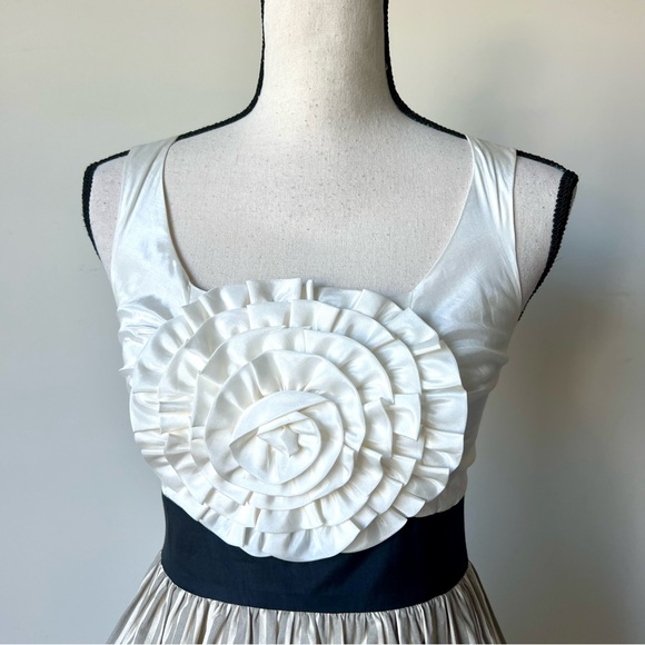 ANTHROPOLOGIE BURLAPP Sleeveless Striped Rosette Fit & Flare Dress—SZ. XS - Picture 3 of 16